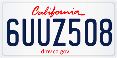 CA license plate 6UUZ508