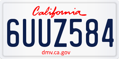 CA license plate 6UUZ584