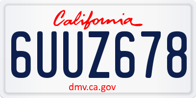 CA license plate 6UUZ678