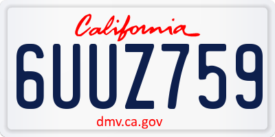 CA license plate 6UUZ759