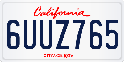CA license plate 6UUZ765