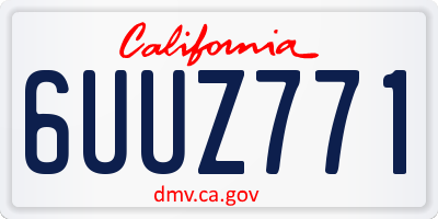 CA license plate 6UUZ771