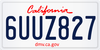 CA license plate 6UUZ827
