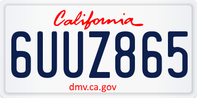 CA license plate 6UUZ865