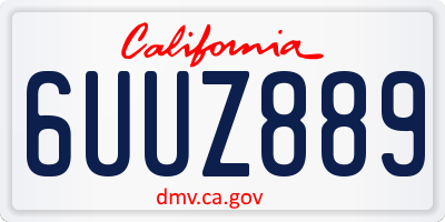 CA license plate 6UUZ889