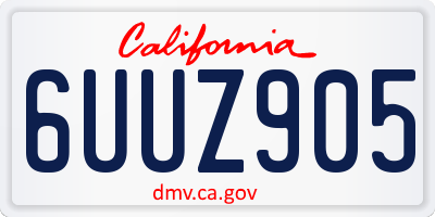 CA license plate 6UUZ905