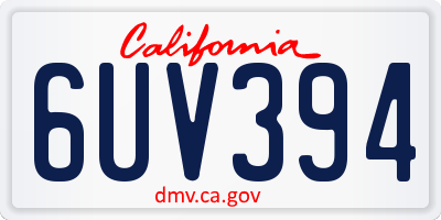 CA license plate 6UV394