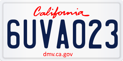 CA license plate 6UVA023