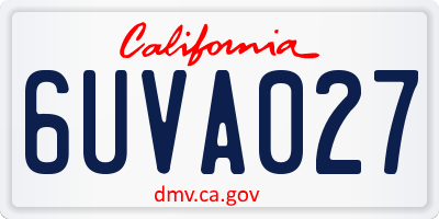 CA license plate 6UVA027