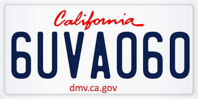 CA license plate 6UVA060