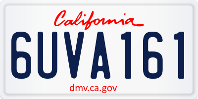 CA license plate 6UVA161