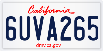 CA license plate 6UVA265
