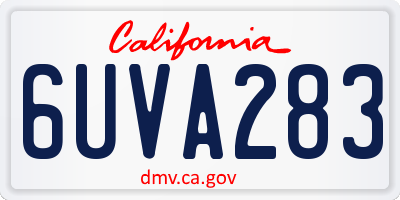 CA license plate 6UVA283