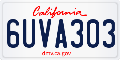 CA license plate 6UVA303
