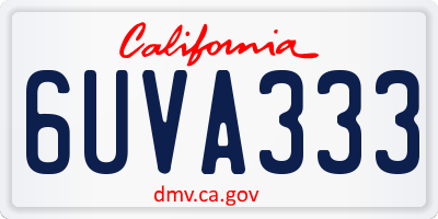 CA license plate 6UVA333