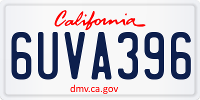 CA license plate 6UVA396