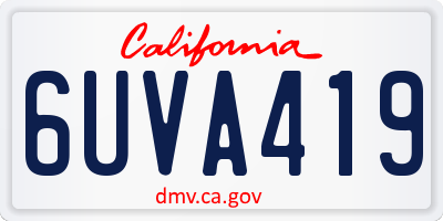 CA license plate 6UVA419