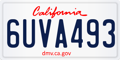 CA license plate 6UVA493