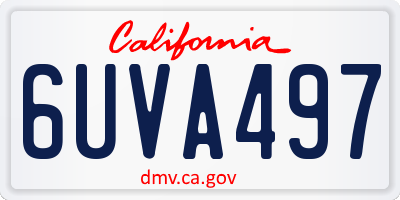 CA license plate 6UVA497