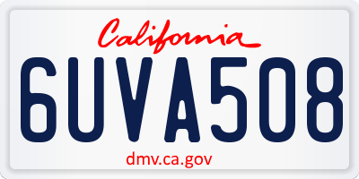 CA license plate 6UVA508