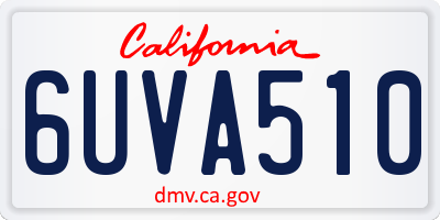 CA license plate 6UVA510