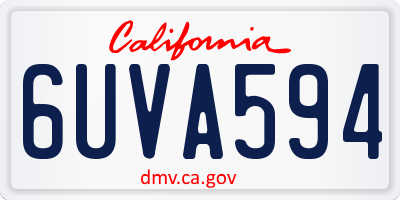 CA license plate 6UVA594