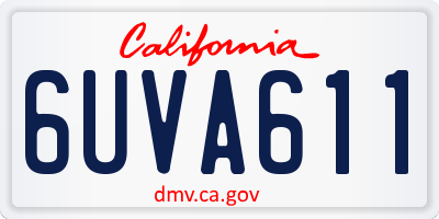 CA license plate 6UVA611