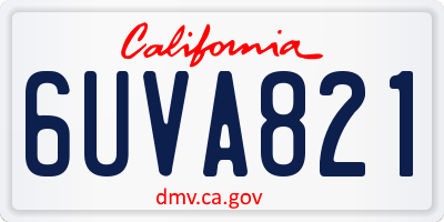 CA license plate 6UVA821