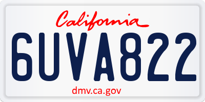 CA license plate 6UVA822