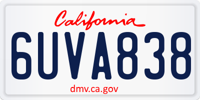 CA license plate 6UVA838