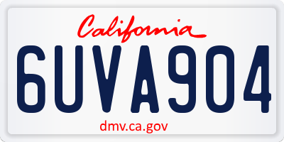 CA license plate 6UVA904