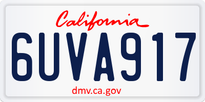 CA license plate 6UVA917