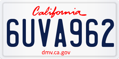 CA license plate 6UVA962