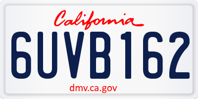 CA license plate 6UVB162