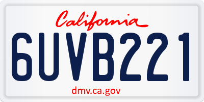 CA license plate 6UVB221