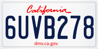 CA license plate 6UVB278