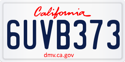 CA license plate 6UVB373