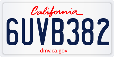 CA license plate 6UVB382