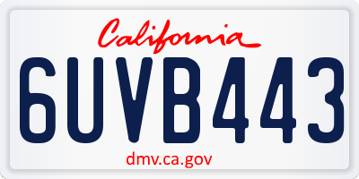 CA license plate 6UVB443