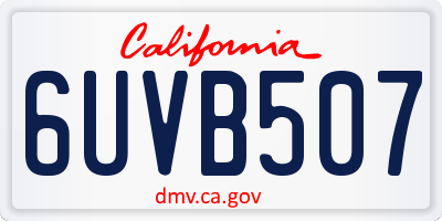 CA license plate 6UVB507