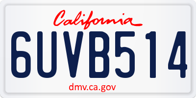 CA license plate 6UVB514