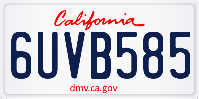 CA license plate 6UVB585