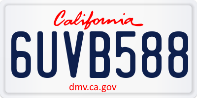 CA license plate 6UVB588