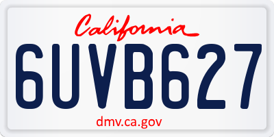 CA license plate 6UVB627