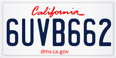 CA license plate 6UVB662