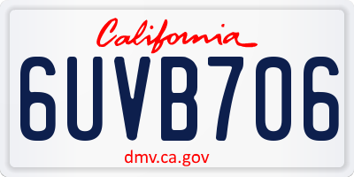 CA license plate 6UVB706