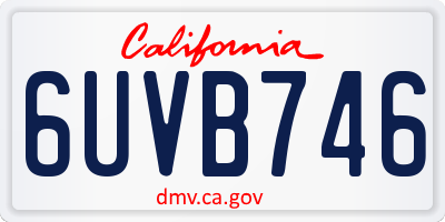CA license plate 6UVB746