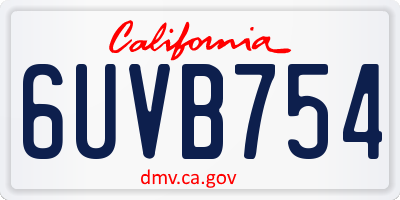 CA license plate 6UVB754