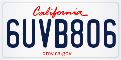 CA license plate 6UVB806