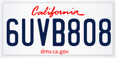 CA license plate 6UVB808